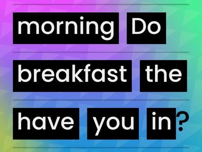 A1 daily routine question jumble