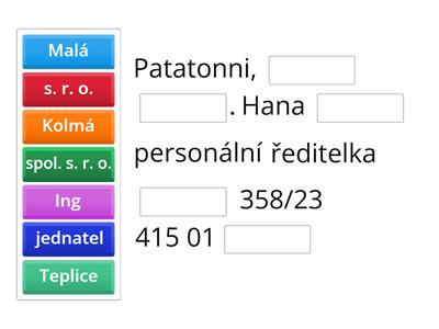 Adresy a oslovení - opakování