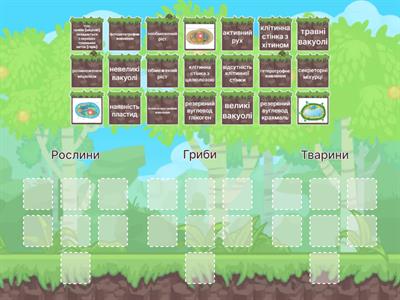 Узагальнення. Еукаріоти. Рослини. Гриби. Тварини