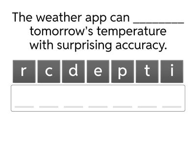 Prefix - Pre Fill in the Blank