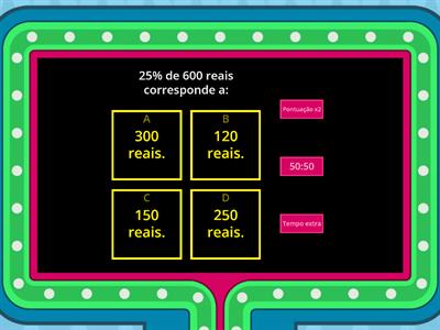 Quizz-Porcentagem e Fração