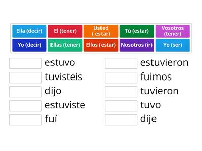 Verbos Irregulares en pasado 