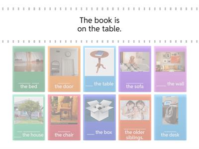 Prepositions of Place (in, on, under, above, next to, between, in front of, behind)