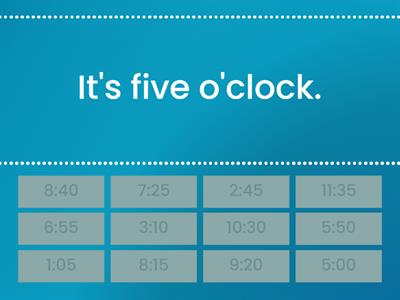 Telling the time-Find the match