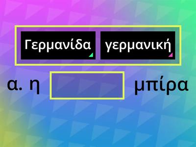 33. Βρες ποια πρόταση χρειάζεται ουσιαστικό και ποια επίθετο που να δηλώνει εθνικότητα.