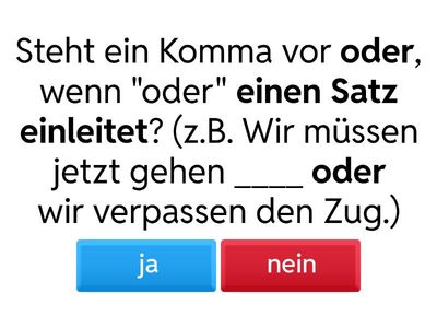 Kommaquiz: Konjunktionen und Erläuterungen