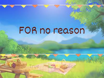 Prepositions. Week 1. True-False 