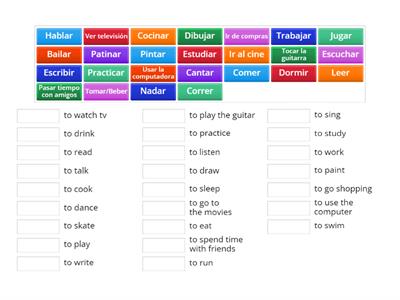 Verbos: Vocabulario Cinco