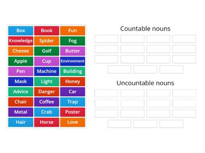 Countable and Uncountable nouns