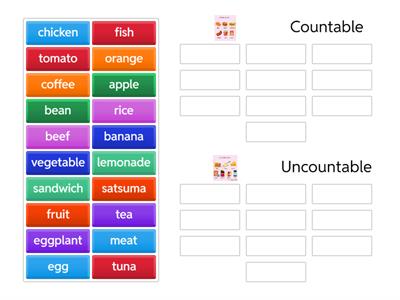 Food and drink - Countable & Uncountable nouns