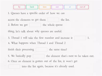 Queues - Listening comprehension