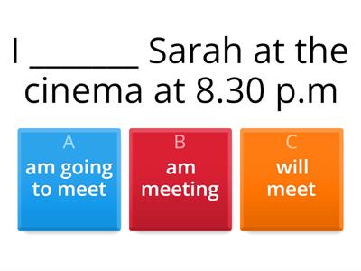  Will - going to - present continuous (FUTURE TENSES)
