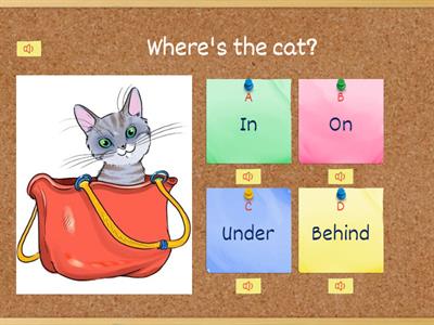 Prepositions: In, on, under, behind