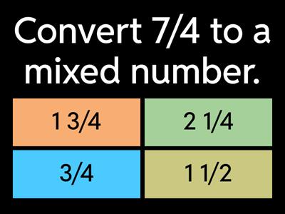 Converting Fractions Quiz