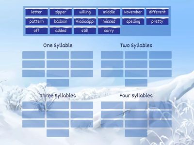 Week 7: How many syllables?