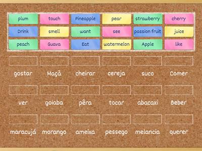 Frutas e verbos em ingles 