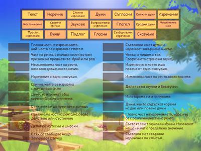 Български език-начален преговор в 5 клас