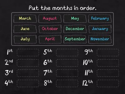 The months of the year 3th B