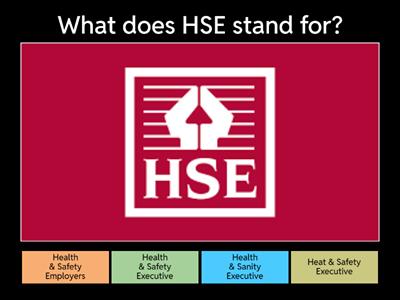 H&S - check your knowledge HSE / HASAWA / RIDDOR / PPE / COSHH