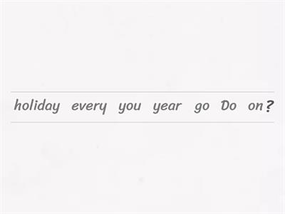 Holiday Questions E2 ESOL