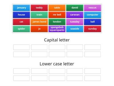 Capital and lower case letters.