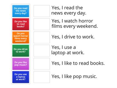 Match the questions and answers