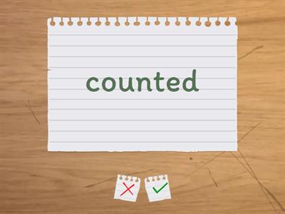 Regular verbs: Pronunciation 1 (ed=ed)