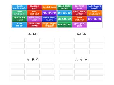 past participles in groups