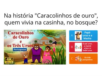 Caracolinhos de ouro e os três ursos - compreensão da história