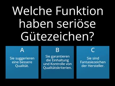 Lebensmittel-Gutesiegel (Multiple-Choice)