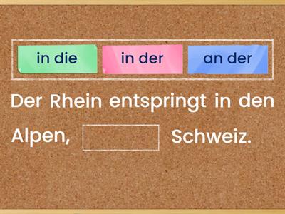 Der Rhein: Lokale Präpositionen