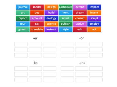 1- 9.C Vocabulary - Noun Suffixes
