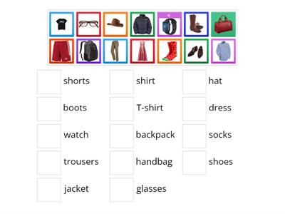 VOCAB - PEOPLE: Clothes & accessories