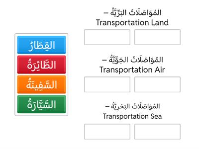 Sort the modes of transports