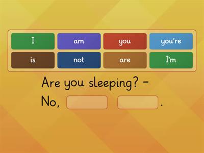 Present continuous question - test