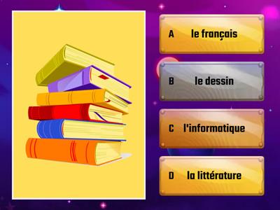  Les matieres scolaires  quiz