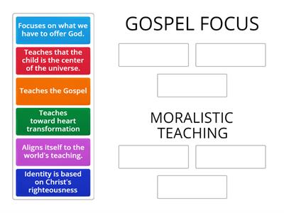 GOSPEL VS MORALISTIC TEACHING 