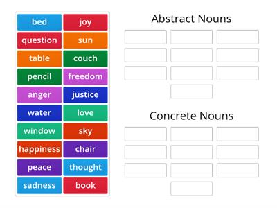 Abstract Vs. Concrete Noun