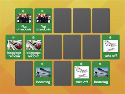 Air Travel vocabulary - match the pairs