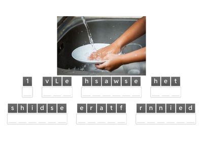  Household chores.Anagram.