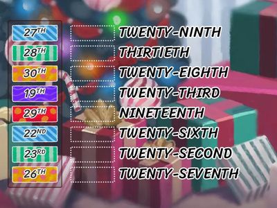 ORDINAL NUMBERS 17TH-31ST