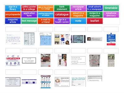TEXT TYPES (more) - E1/E2