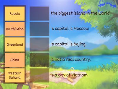 Geography Quizzes(Match up)