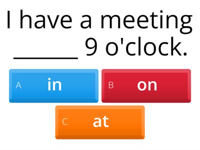 Prepositions of time