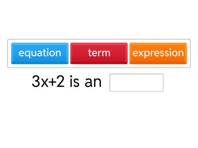 Parts of an expression/equation