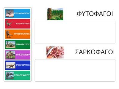 Δεινόσαυροι και Πτερόσαυροι τροφή 