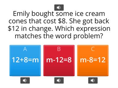 Algebra Word Problems (5th Grade)