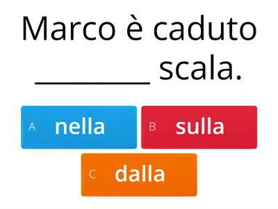 PREPOSIZIONI ARTICOLATE: scegli quella giusta