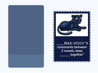 Declan's Review Deck (Consonant & Vowel graphemes/Syllable Division Rules) 