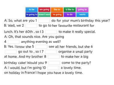 Complete the conversation with the words in the box.